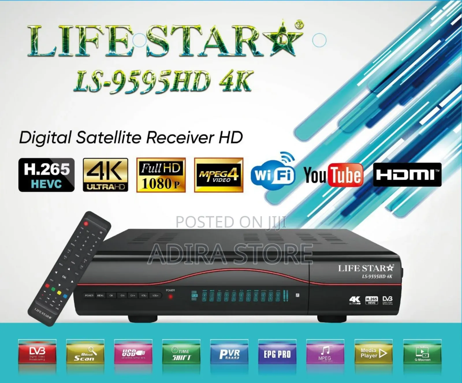 Lifestar 9595hd + Eurosolar Dish + Lifestar Hd Lnb Complete Set