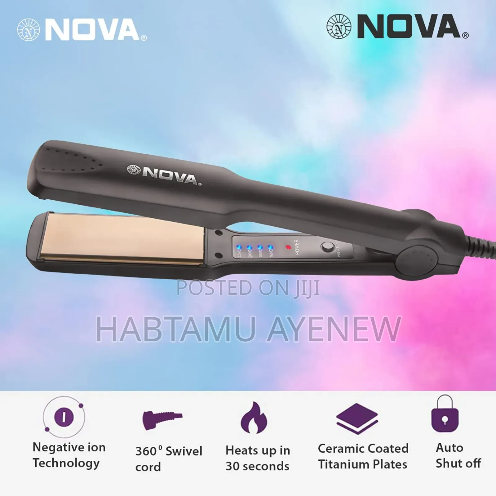 Nova Straitghner Payestra 40 W! ኖቫ ፓየስትራ የፀጉር ማለስለሻ መተኮሻ
