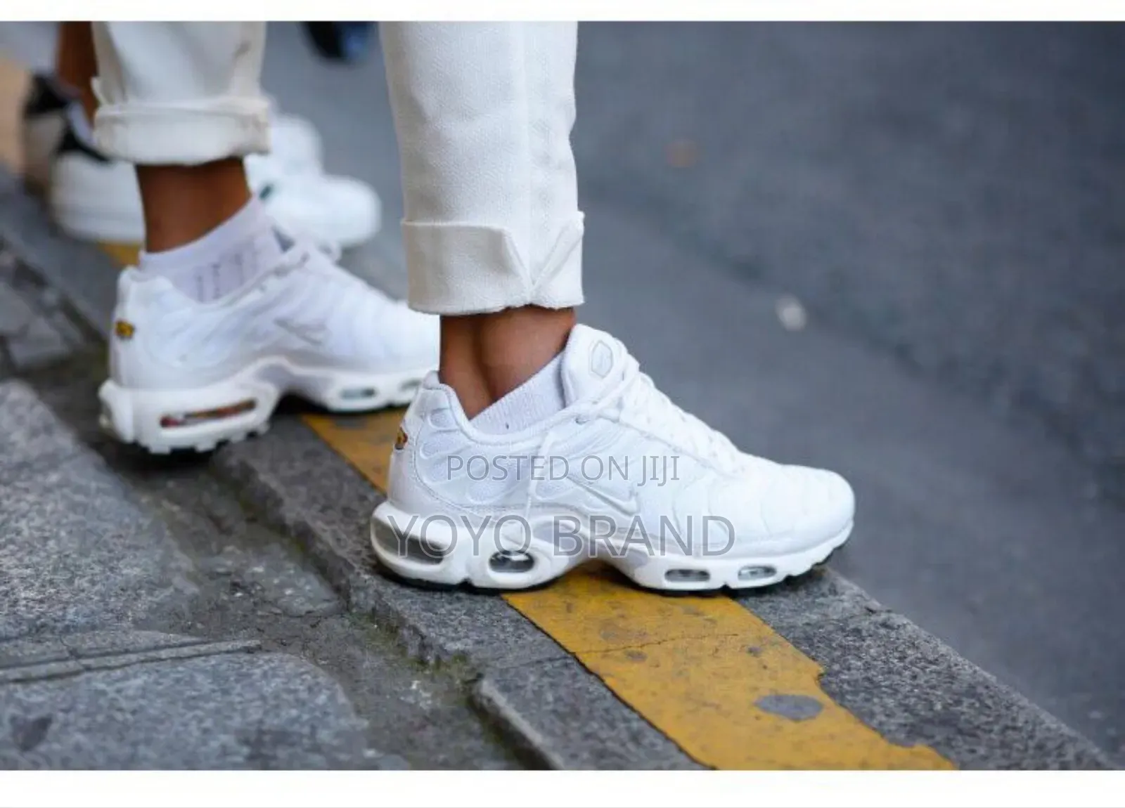 Nike Air Max Tn Plus Triple White Unisex Fashion Sneaker Shoes