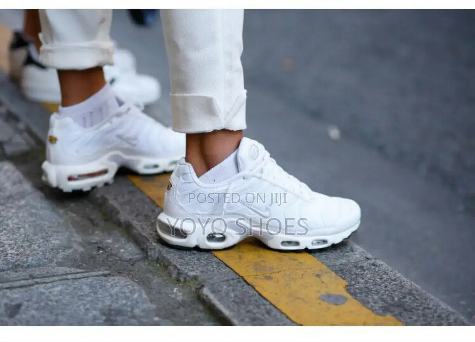 Nike Air Max Tn Plus Triple White Unisex Fashion Sneaker Shoes