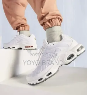 Nike Air Max Tn Plus Triple White Unisex Fashion Sneaker Shoes