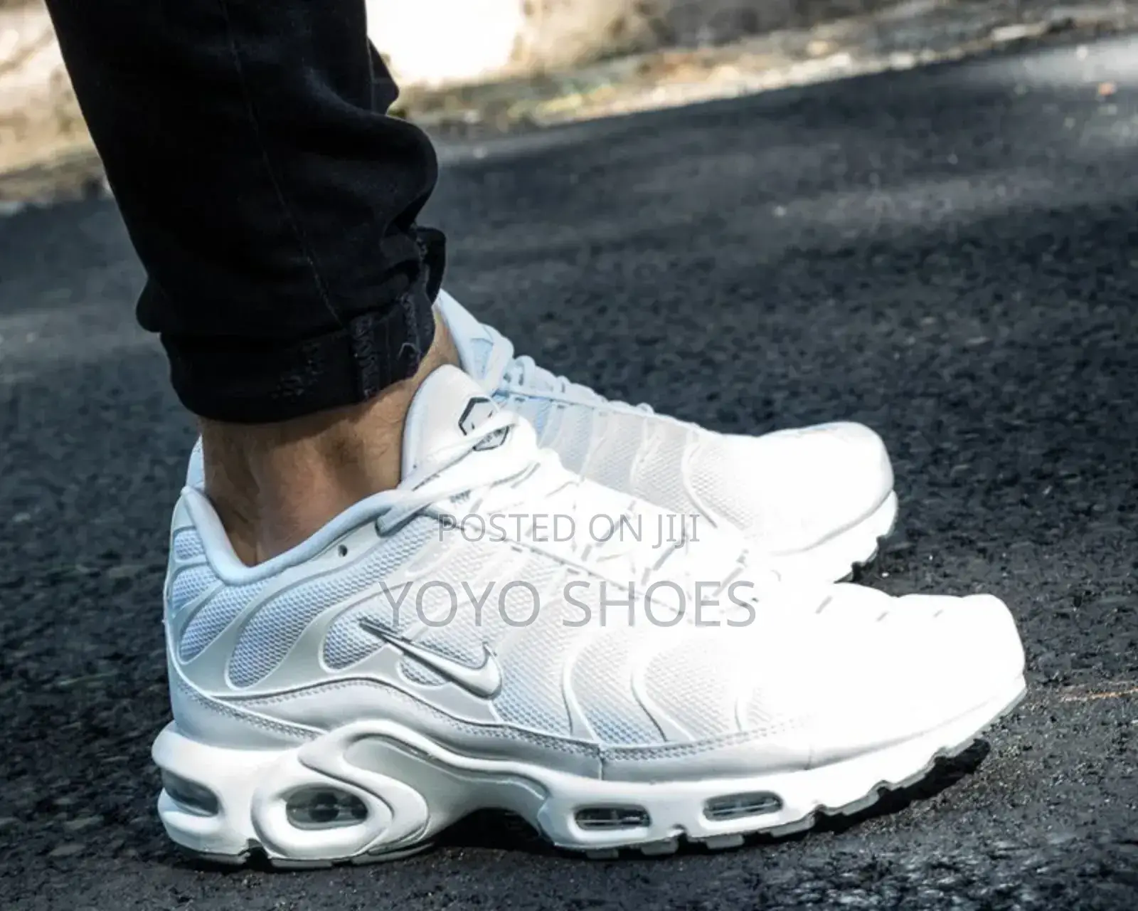 Nike Air Max Tn Plus Triple White Unisex Fashion Sneaker Shoes