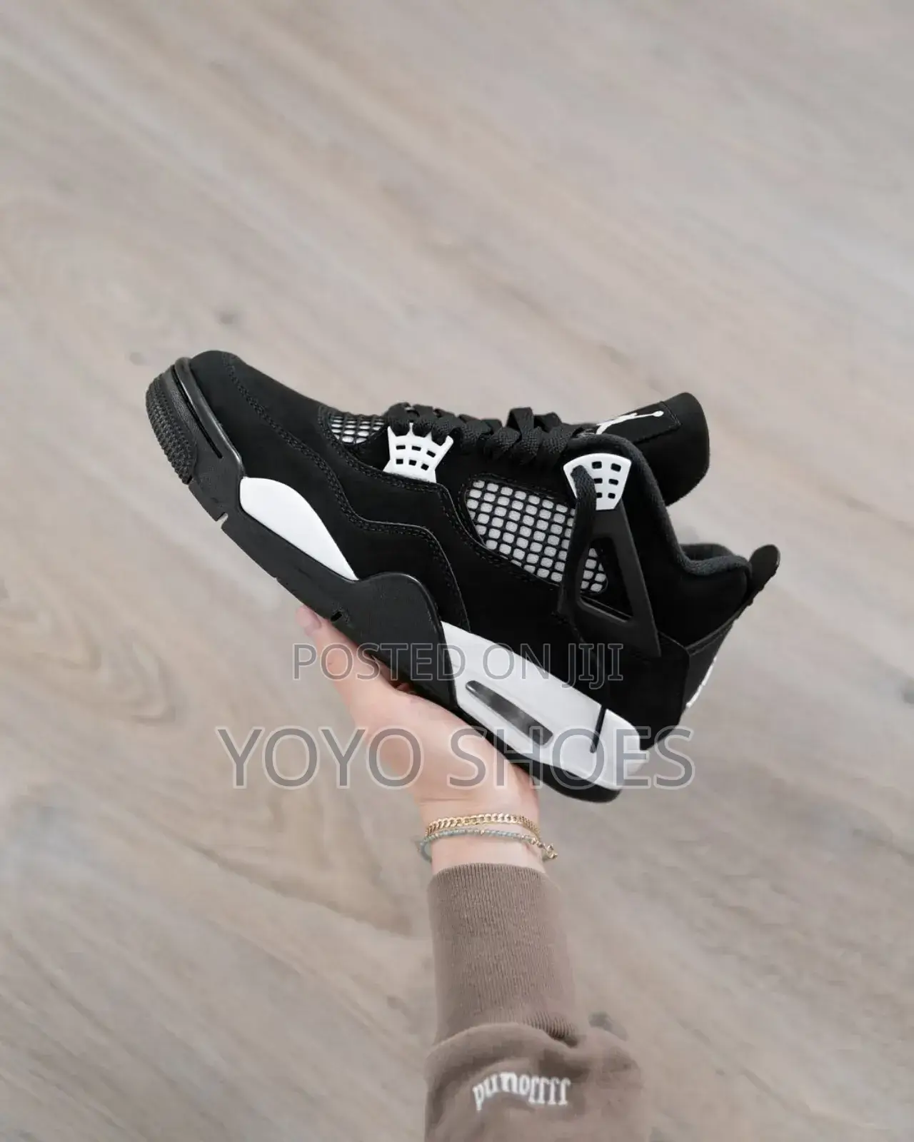 Nike Air Jordan 4 Retro White /Black Thunder Fashion Sneaker