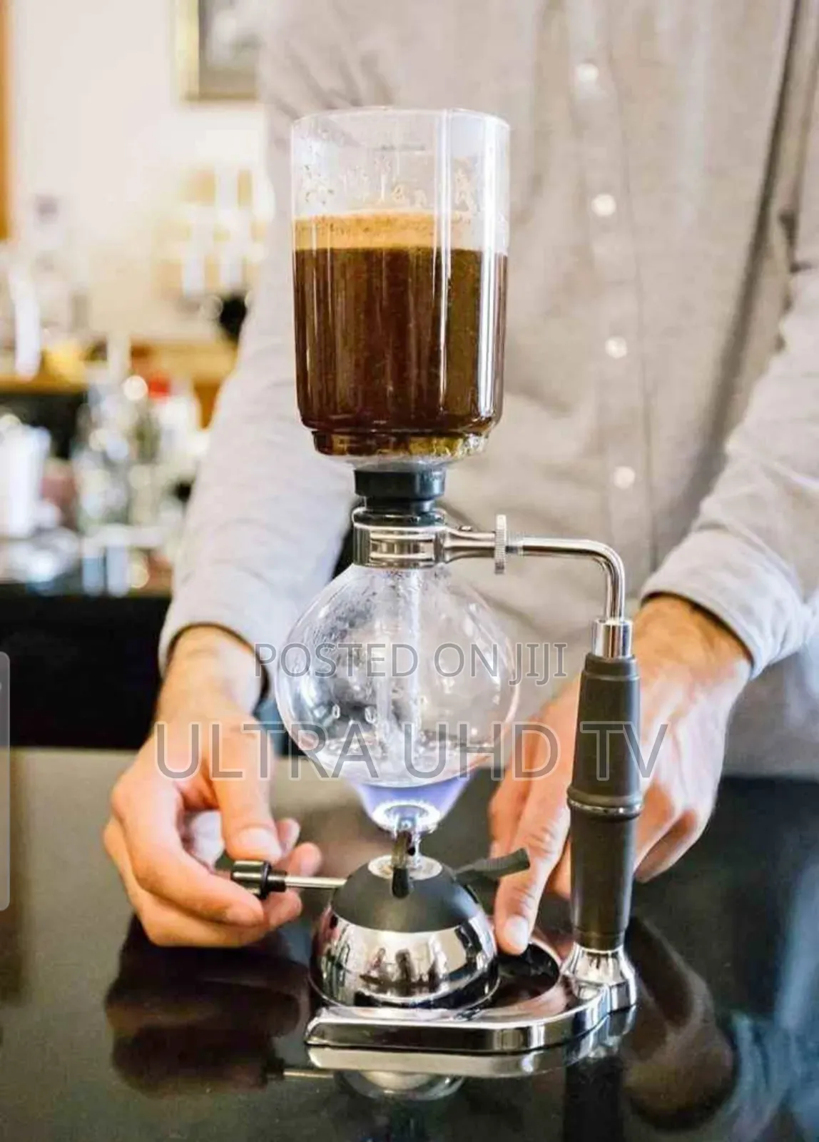 Siphon Coffee Maker, Designed for Theatrical Brewing.