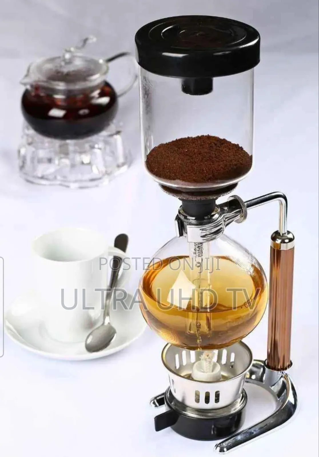 Siphon Coffee Maker, Designed for Theatrical Brewing.