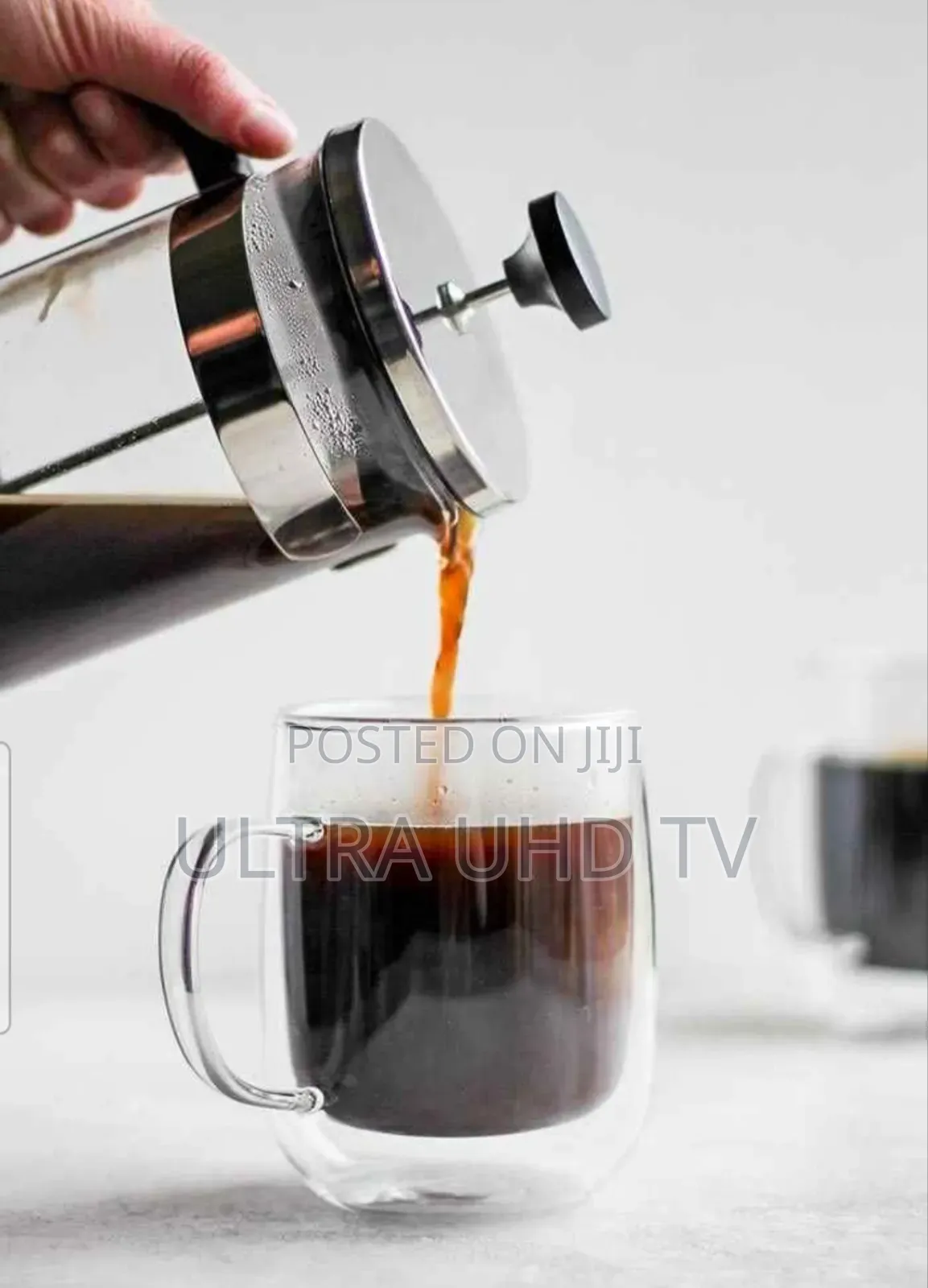 French Press Coffee Maker, Also Known As A Press Pot Or Plunger Pot.