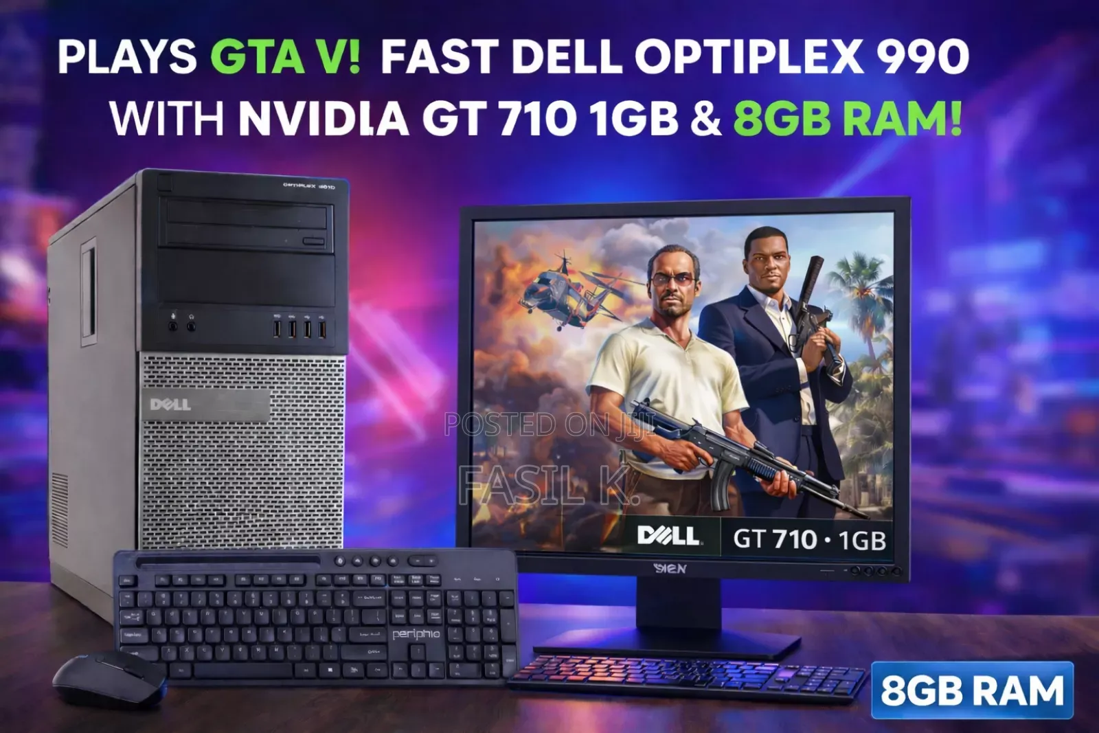 Desktop Computer Dell OptiPlex 790 8GB Intel Core I3 HDD 512GB