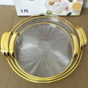 3 Pcs Acrylic Serving Tray 3 የተለያየ ሳይዝ በ አንድ