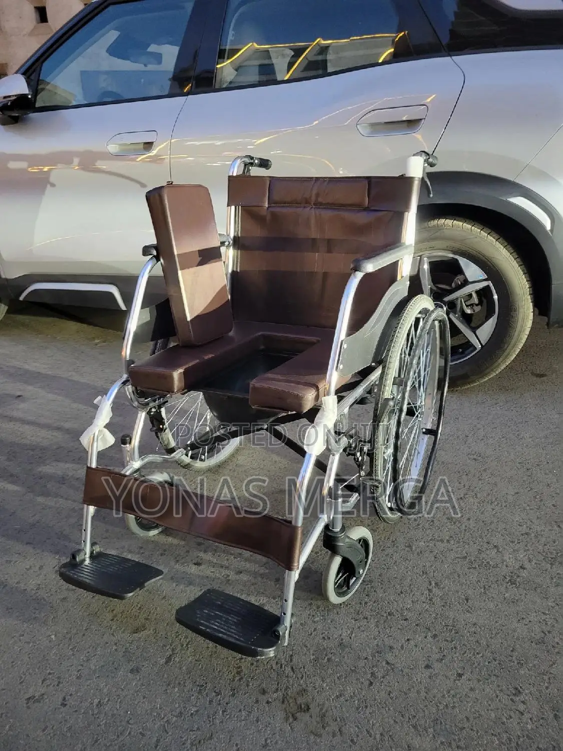 Toilet Wheelchair,Out Home Care屺旦delivery Included-Hand Push Soft Seat
