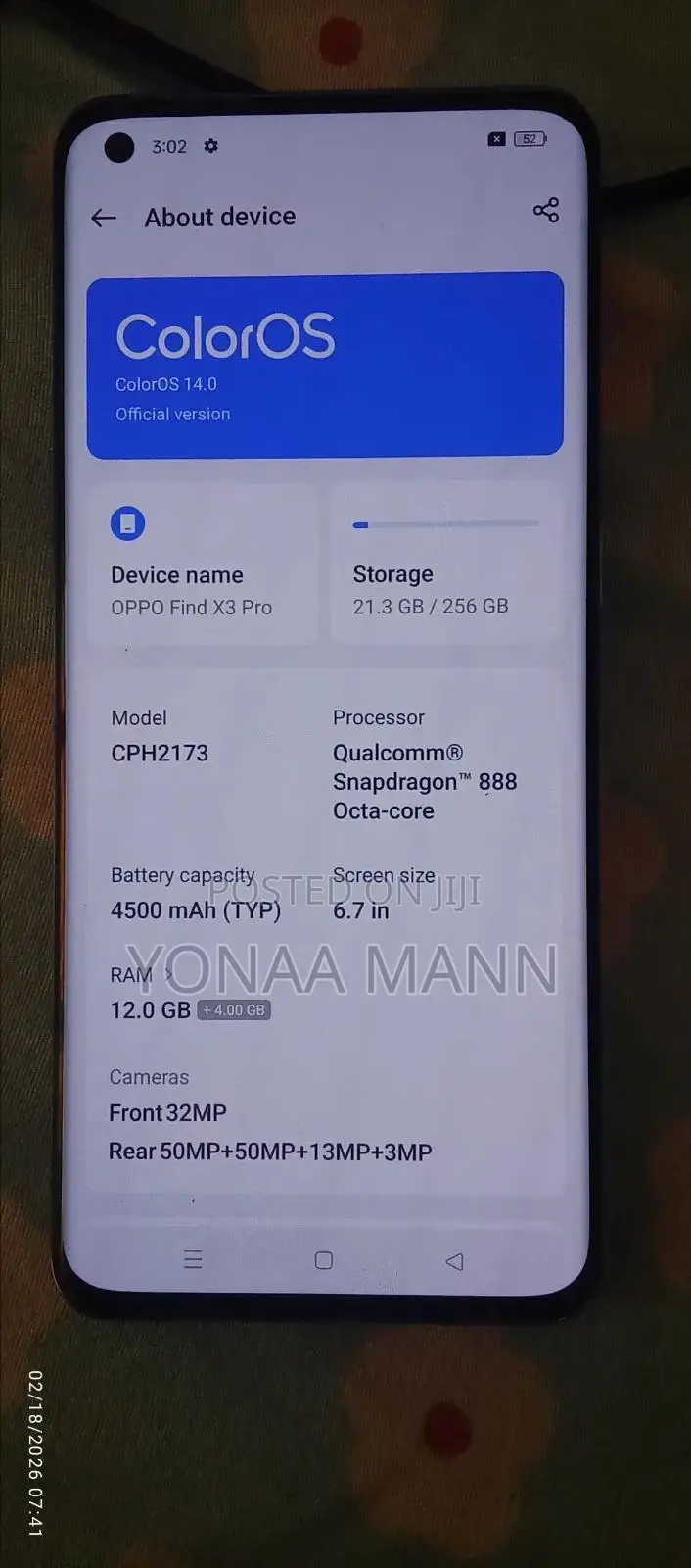 Oppo Find X3 Pro 256 GB Black