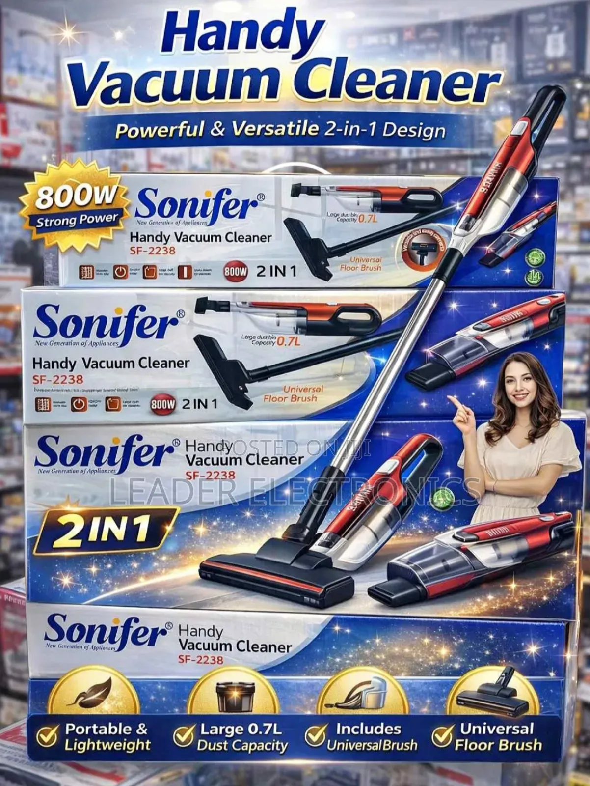 Sonifer Handy Vacuum Cleaner – Compact | Powerful Suction | Easy