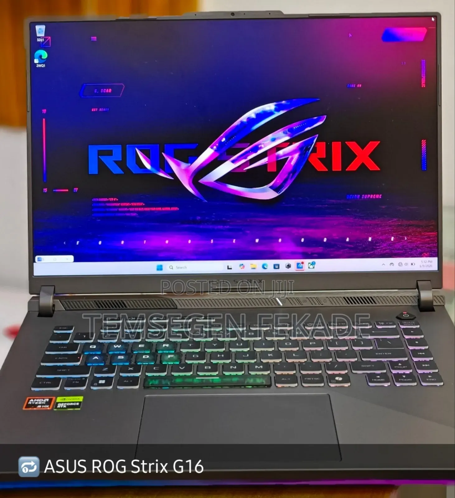 New Laptop Asus ROG Strix G16 G614 16GB AMD Ryzen 9 SSD 1T