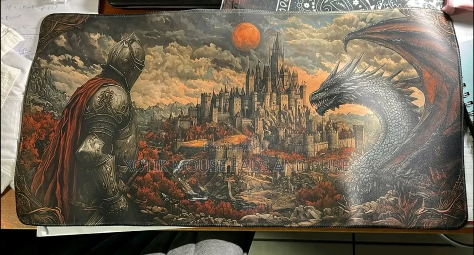 60x30x0.2cm Medieval Knight Dragon Themed Mouse Pad - Desk Mat