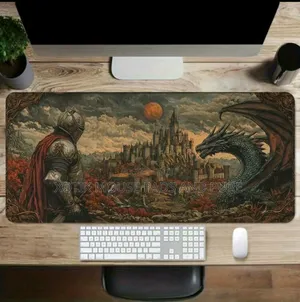 60x30x0.2cm Medieval Knight Dragon Themed Mouse Pad - Desk Mat