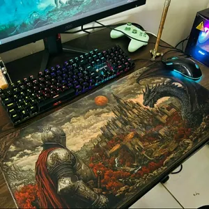 60x30x0.2cm Medieval Knight Dragon Themed Mouse Pad - Desk Mat