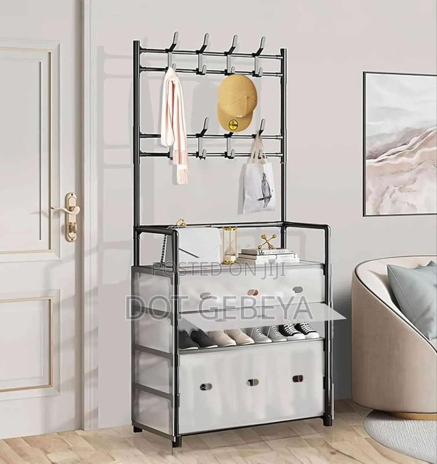 Shoe Cabinet With Clothe Rack