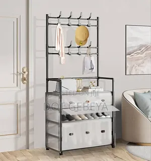 Shoe Cabinet With Clothe Rack