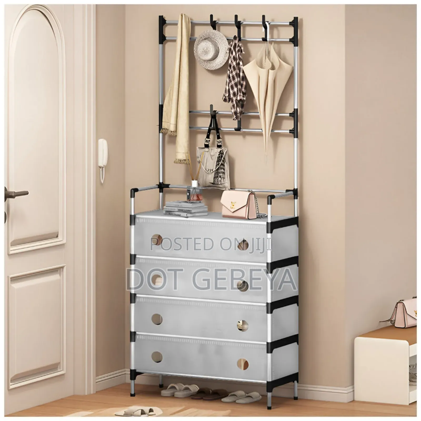 Shoe Cabinet With Clothe Rack