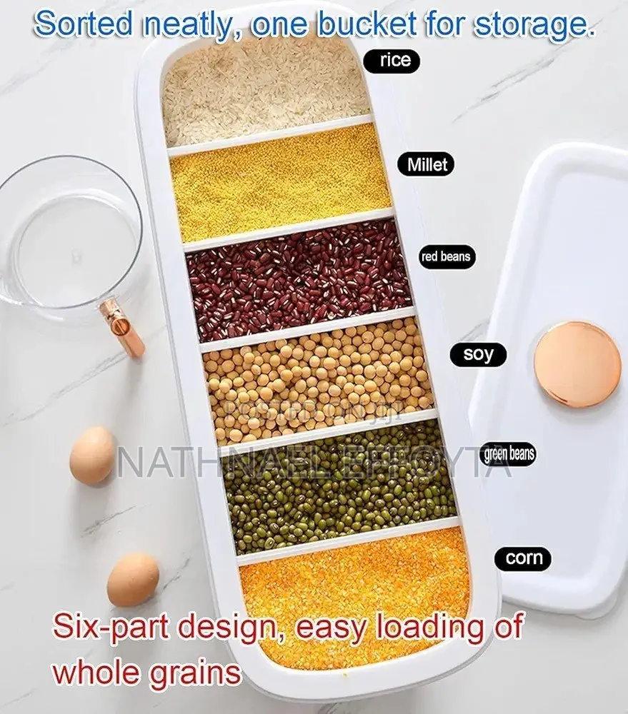 Clear Six-Grid Dry Food Dispenser