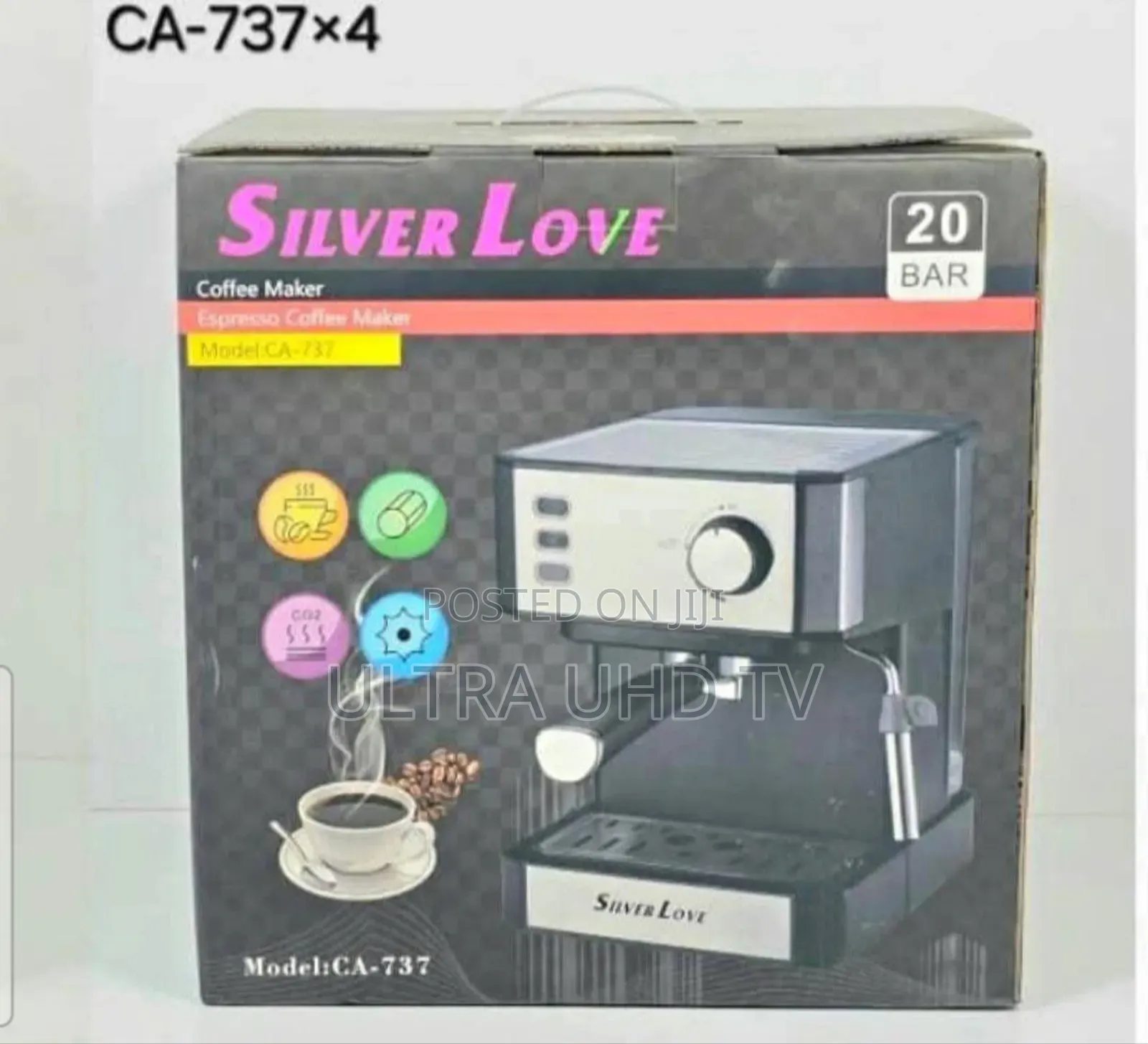 Coffee Maker. Silver Love Semi-Automatic Espresso Coffee Maker.