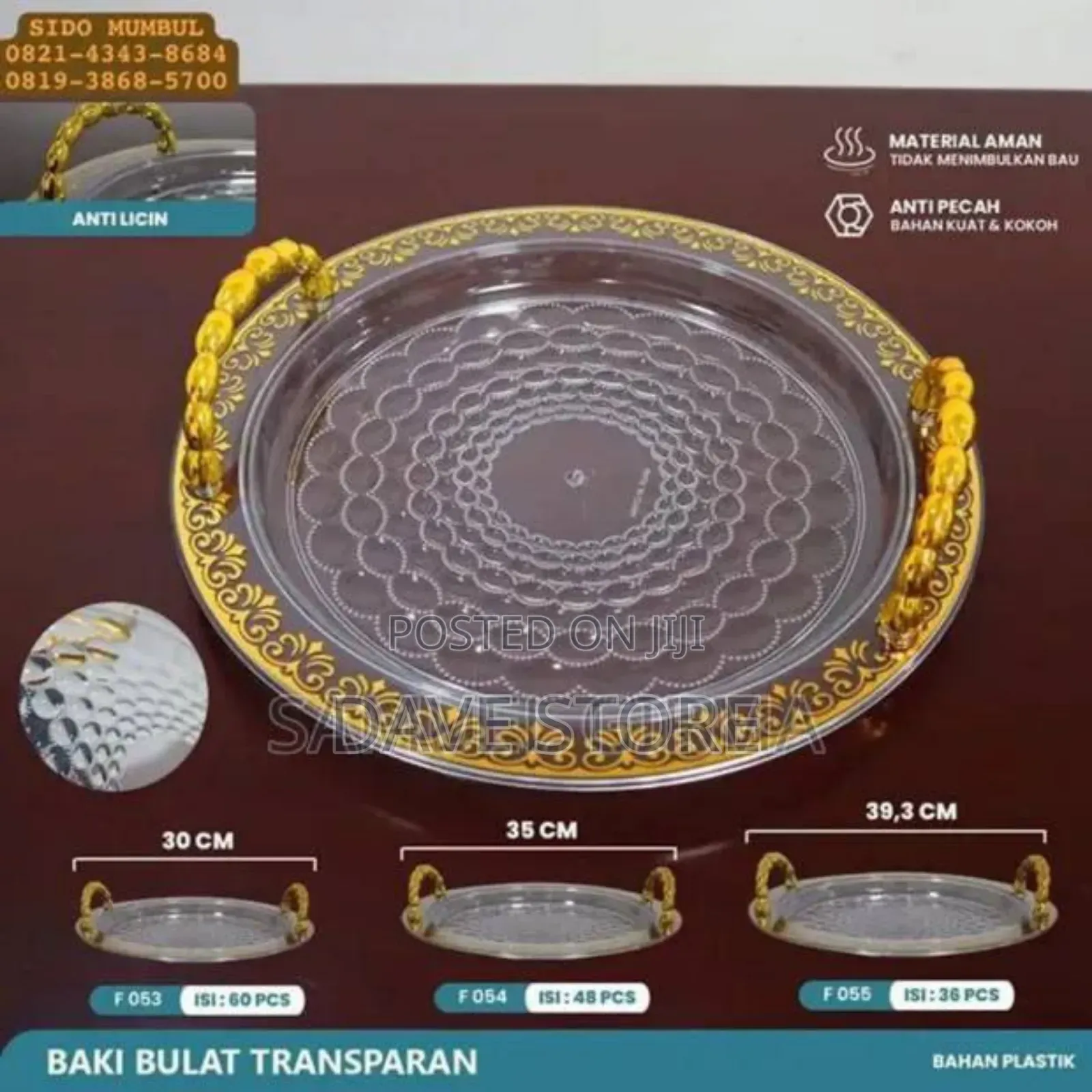 3 PCS Acrylic Serving Tray