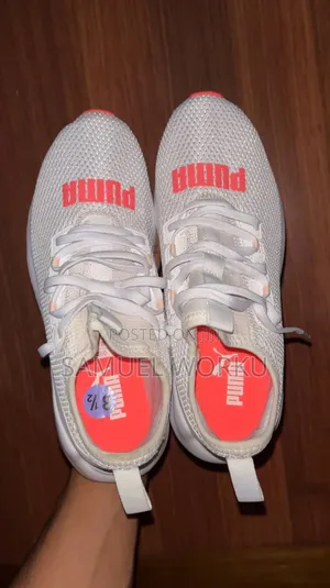 Puma Locell 195425-02 White Neon Pink Running Shoes Women's