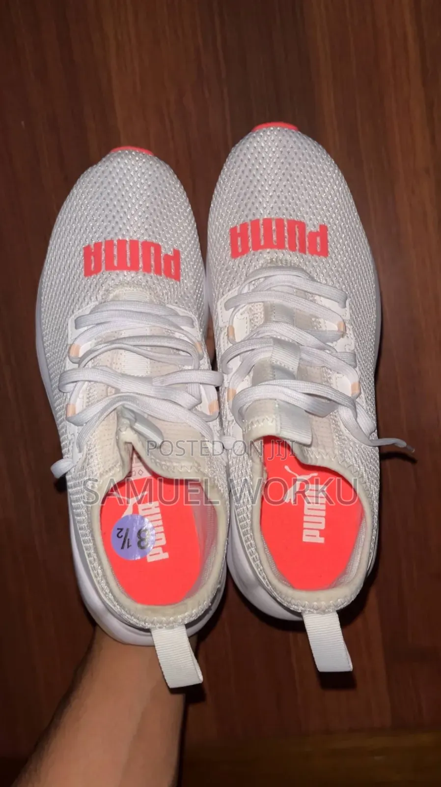 Puma Locell 195425-02 White Neon Pink Running Shoes Women's