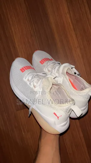 Puma Locell 195425-02 White Neon Pink Running Shoes Women's