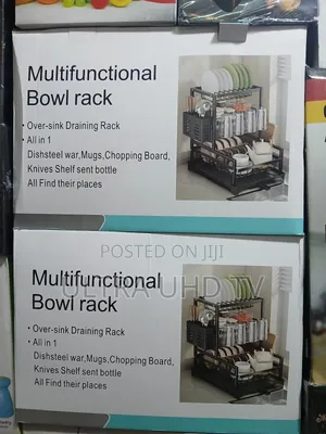 2-Tier Multifunctional Bowl and Dish Drying Rack Designed to Be Placed