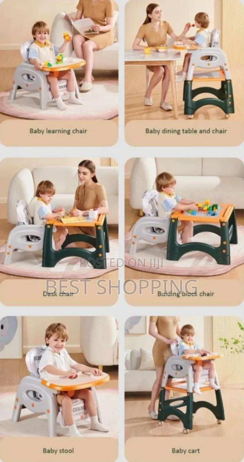 6 In 1 Baby High Chair And Studing Table Multifunctional Infant