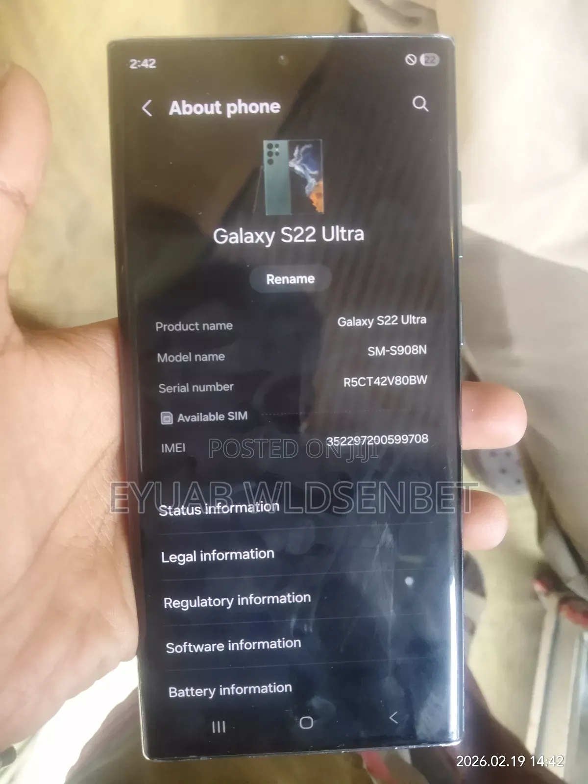 New Samsung Galaxy S22 Ultra 256 GB Bronze