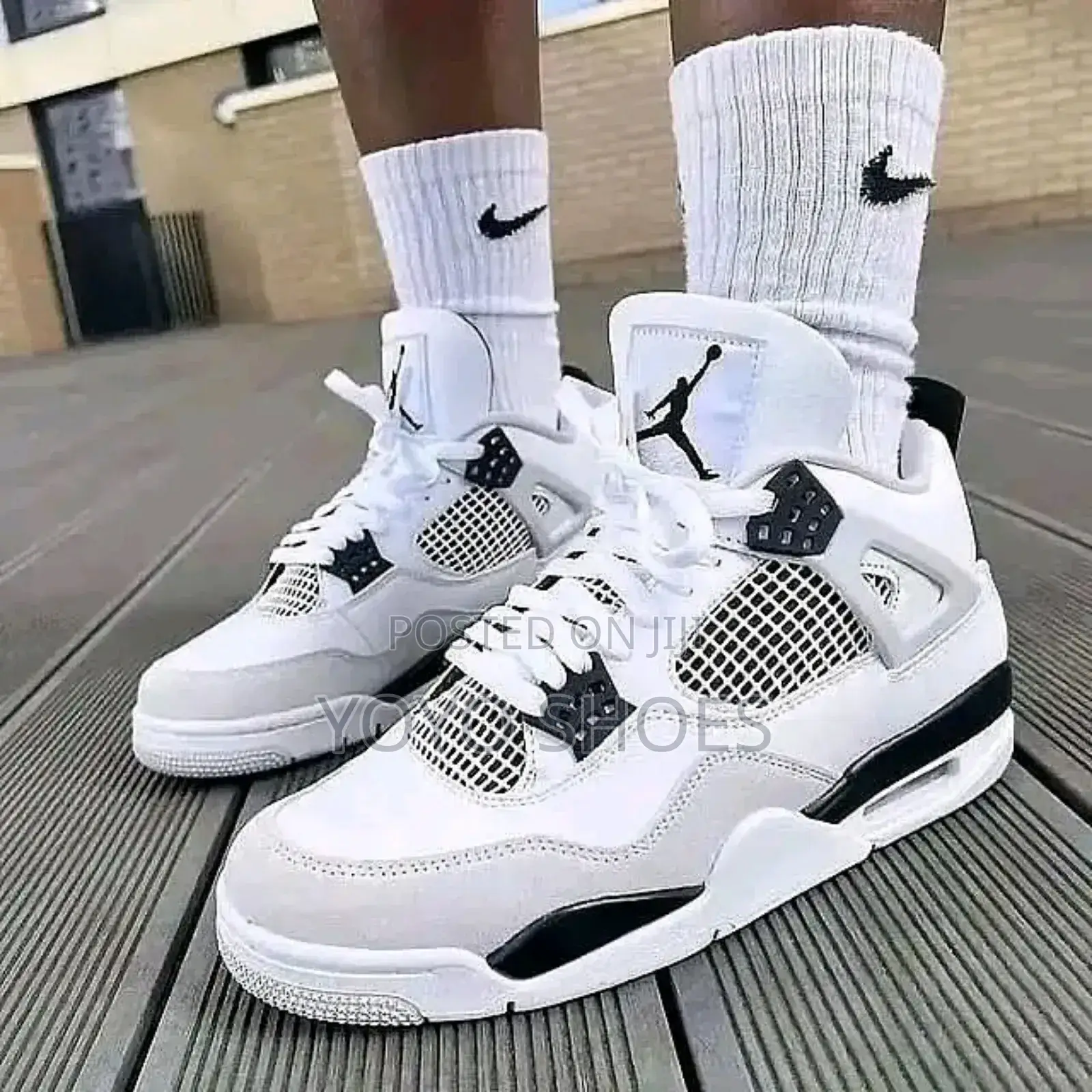 Nike Air Jordan 4 Military Black Unisex Fashion Sneaker