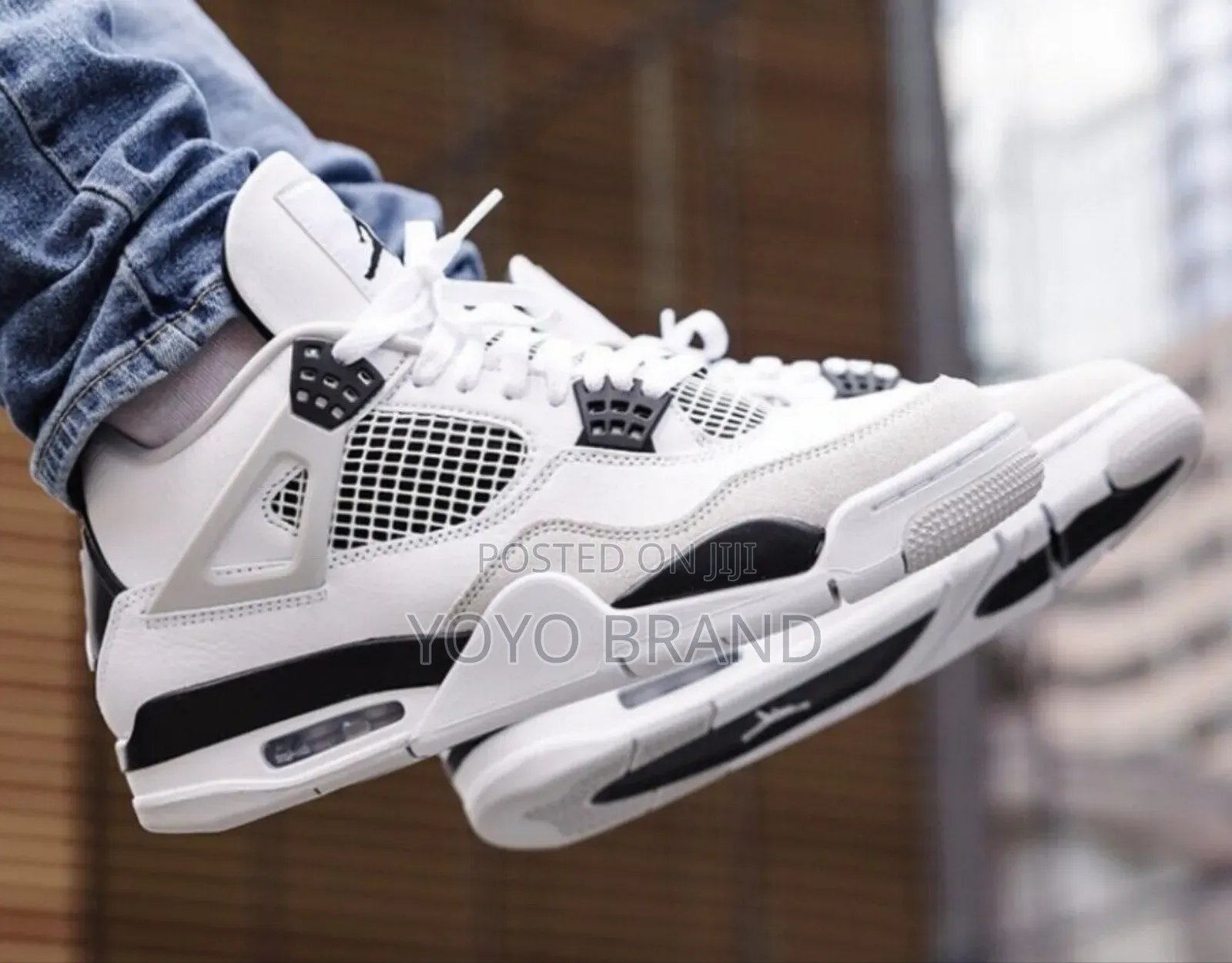 Nike Air Jordan 4 Military Black Unisex Fashion Sneaker