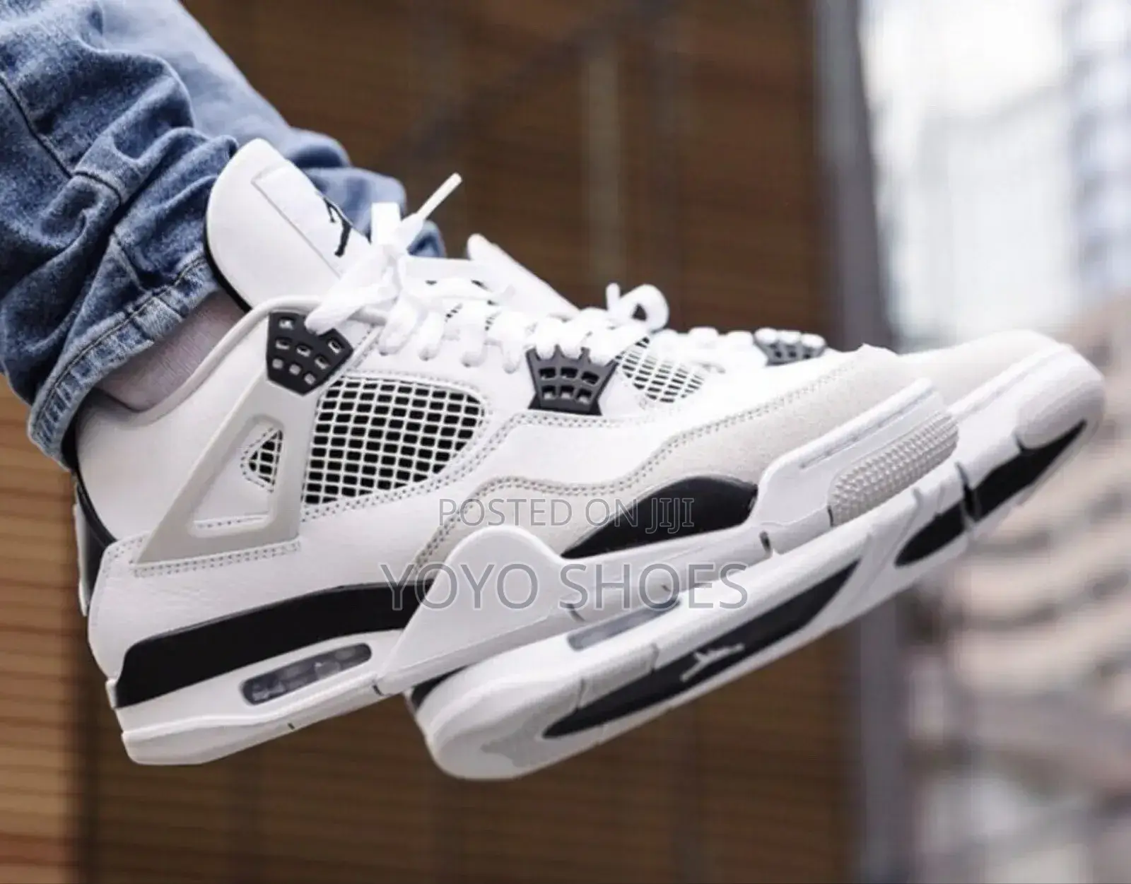 Nike Air Jordan 4 Military Black Unisex Fashion Sneaker