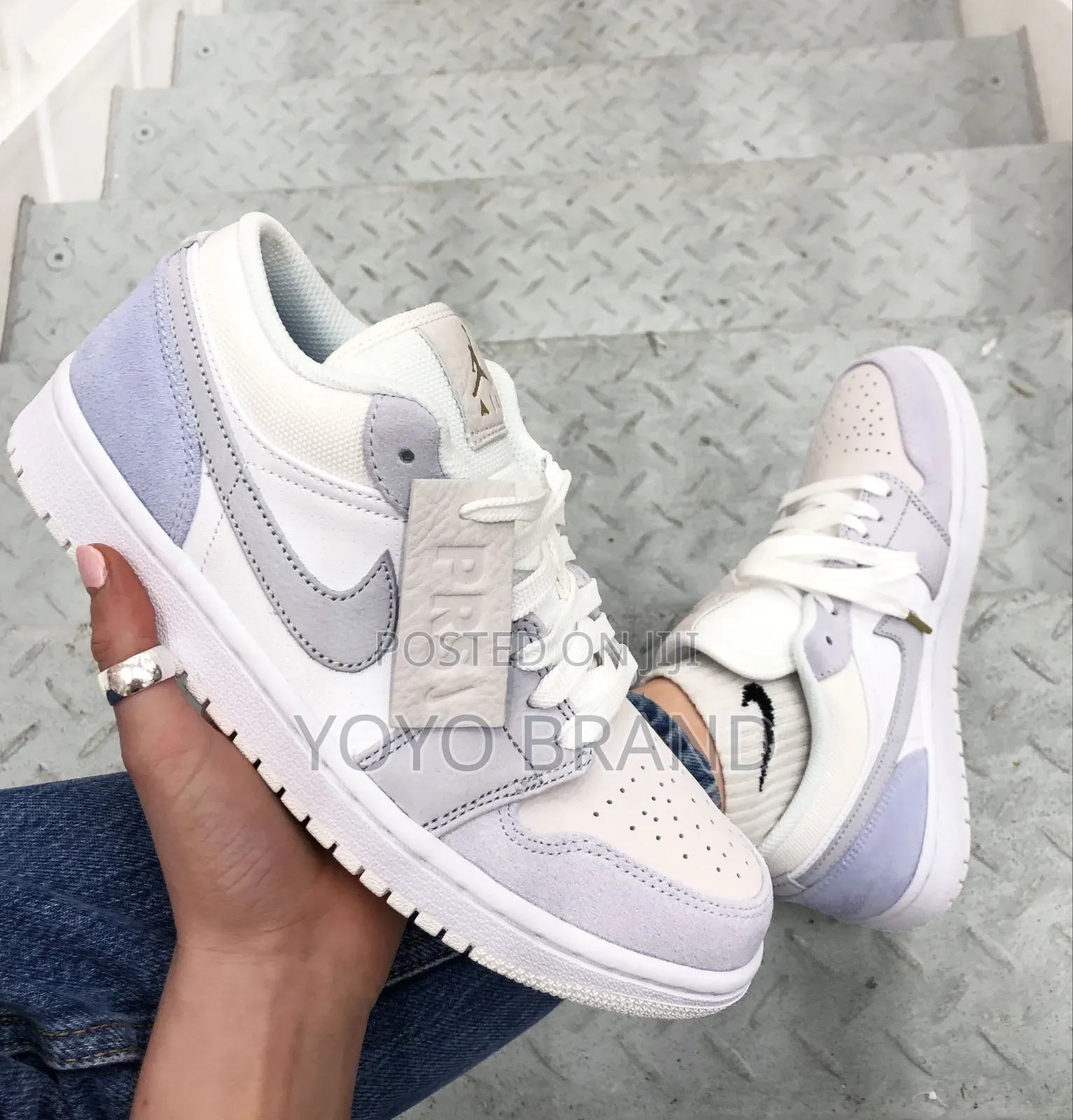 Nike Air Jordan 1 Low ’Paris’ Sky Gray Unisex Fashion Shoes