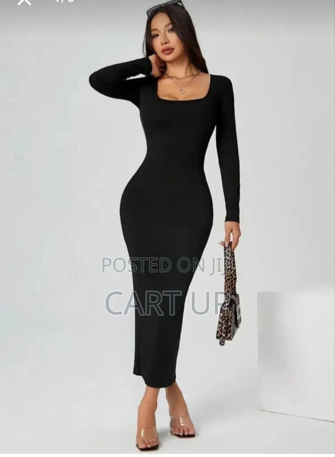 Long Sleeve Lycra Long Dress