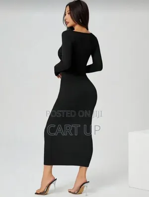 Long Sleeve Lycra Long Dress