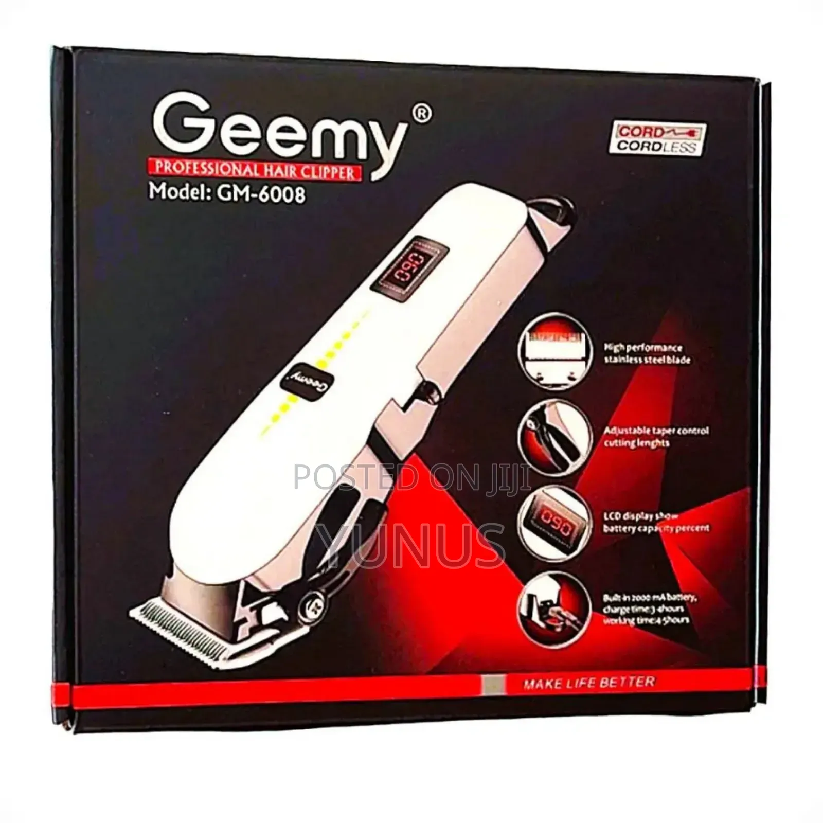 Geemy Hair Trimmer Gm-6008 (Free Delivery)
