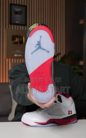 Jordan 5 Mid White "Fire Red" Available on Hand Super Master_quality