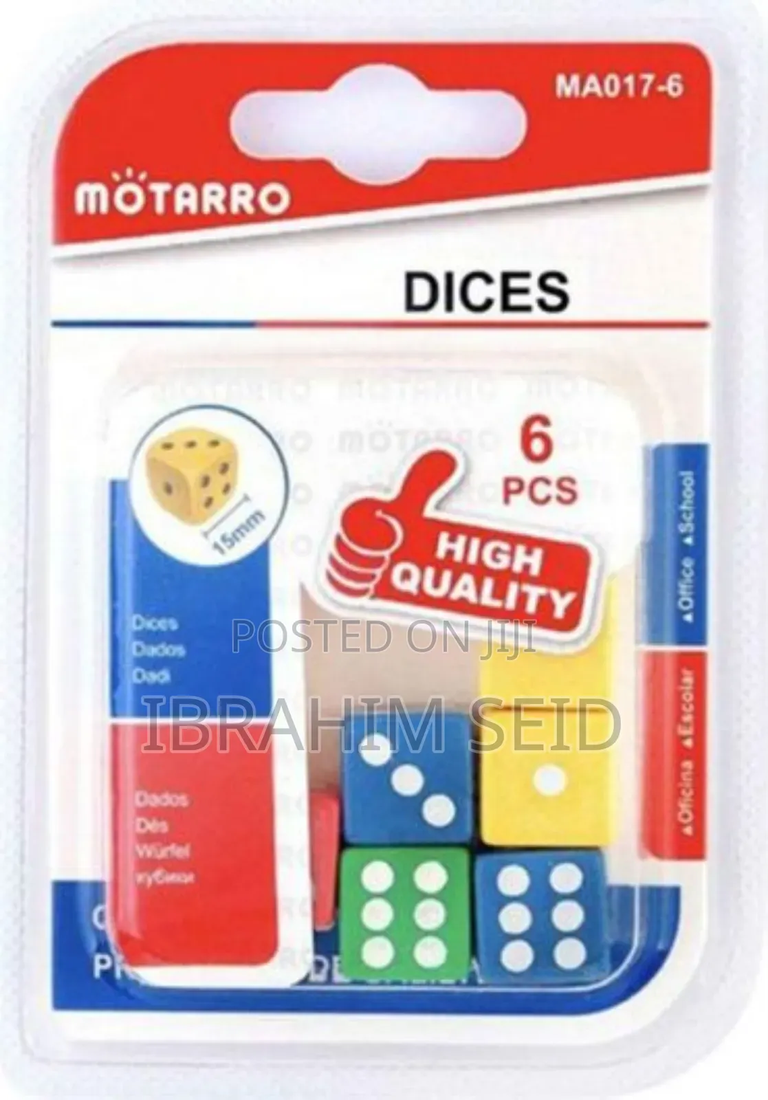 Motarro Brand Dice, Specifically the Ma017-6 Model