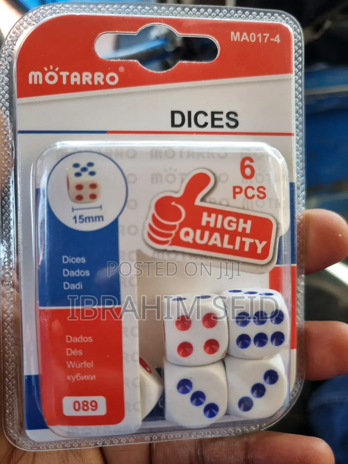 Motarro Brand Dice, Specifically the Ma017-6 Model