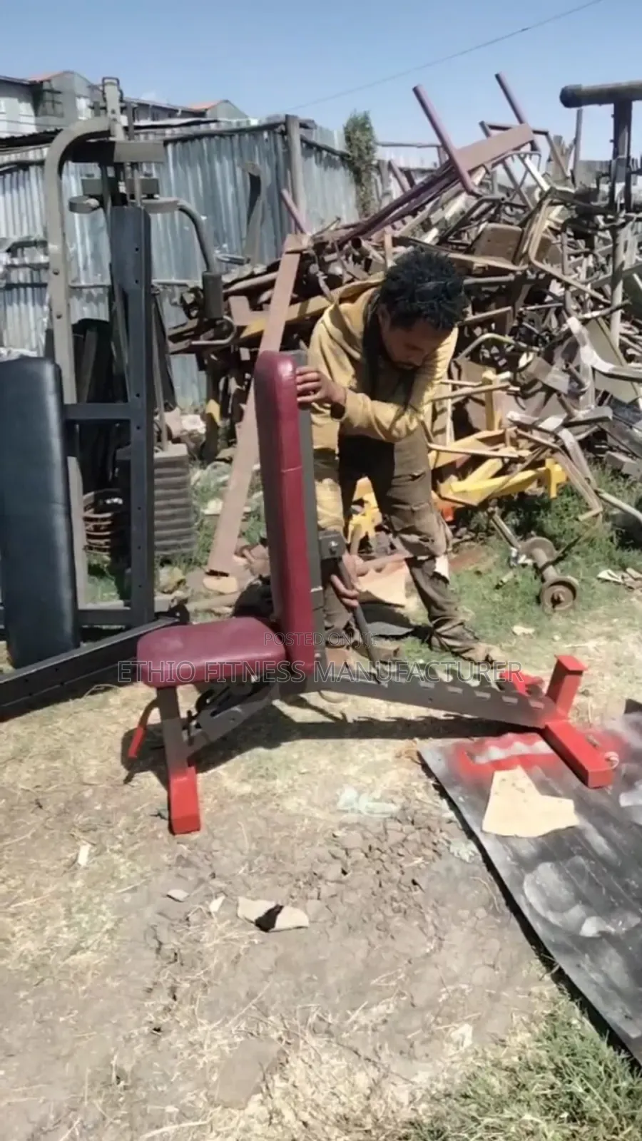 Adjustable Gym Bench Heavy Duty Steel Frame