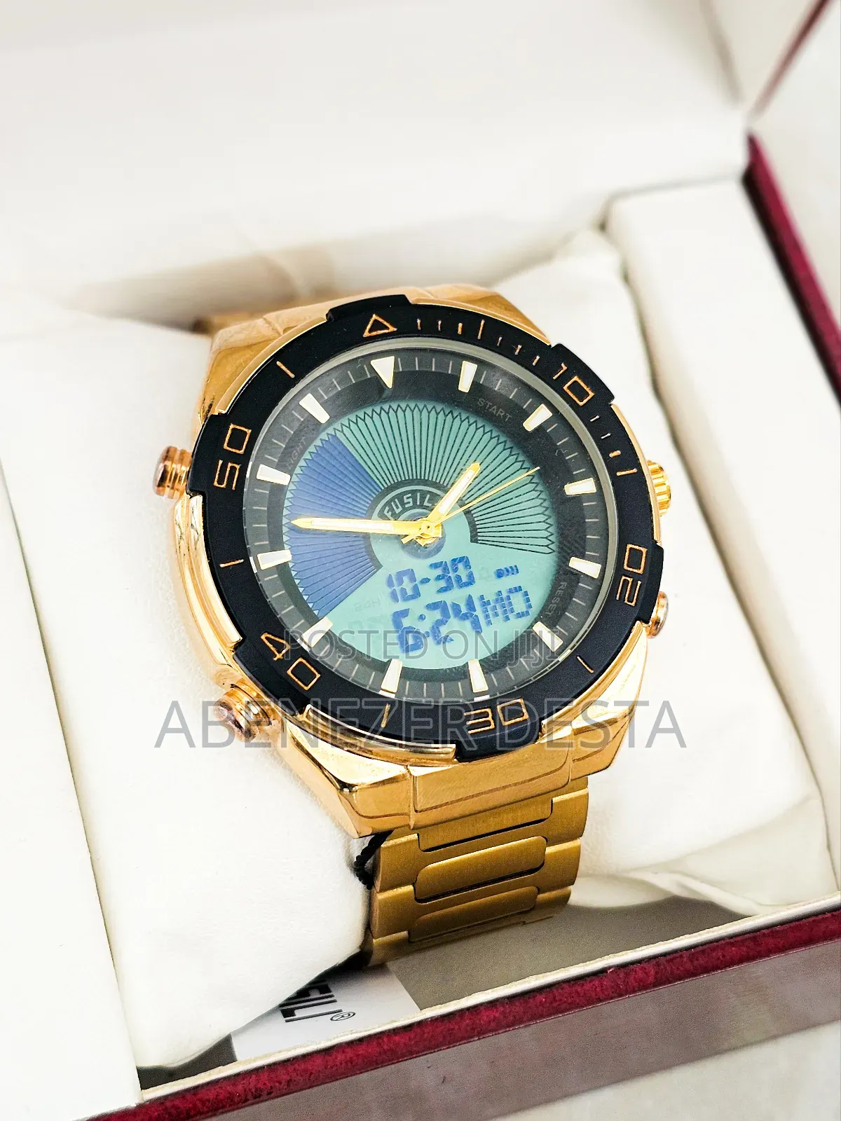 Men's Analog-Digital Quartz Watch, Likely Branded by Fossil