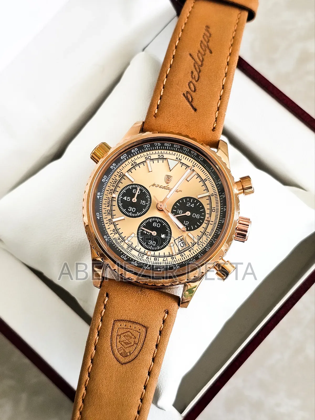 Poedagar Luxury Watch Is a Multifunctional Quartz a Rose Gold-Tone