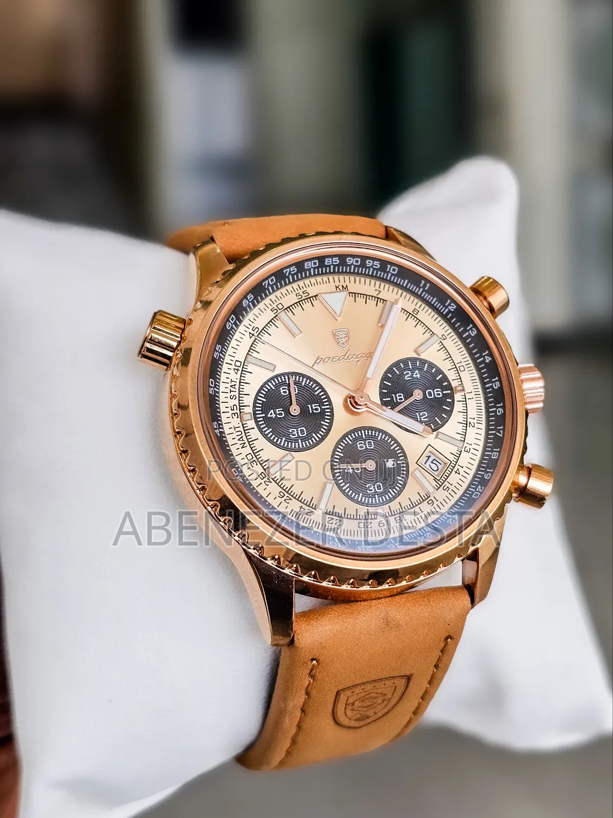 Poedagar Luxury Watch Is a Multifunctional Quartz a Rose Gold-Tone