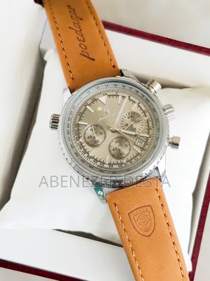 Poedagar Chronograph Wristwatch Featuring a Champagne Dial