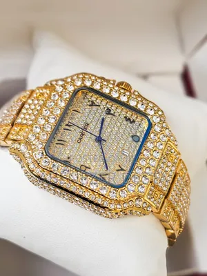 Iced-Out Watch Styled Similarly to Luxury Brands Like Cartier