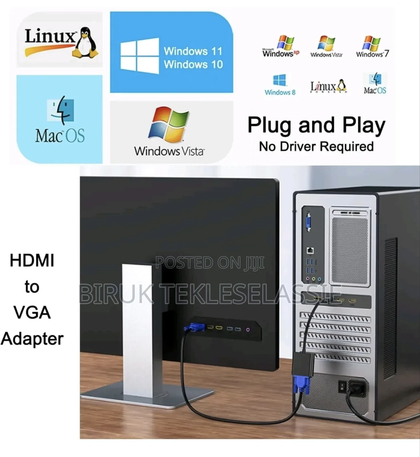 Hdmi Male to Vga Female Adapter Converter Cable for Video HDTV Pc