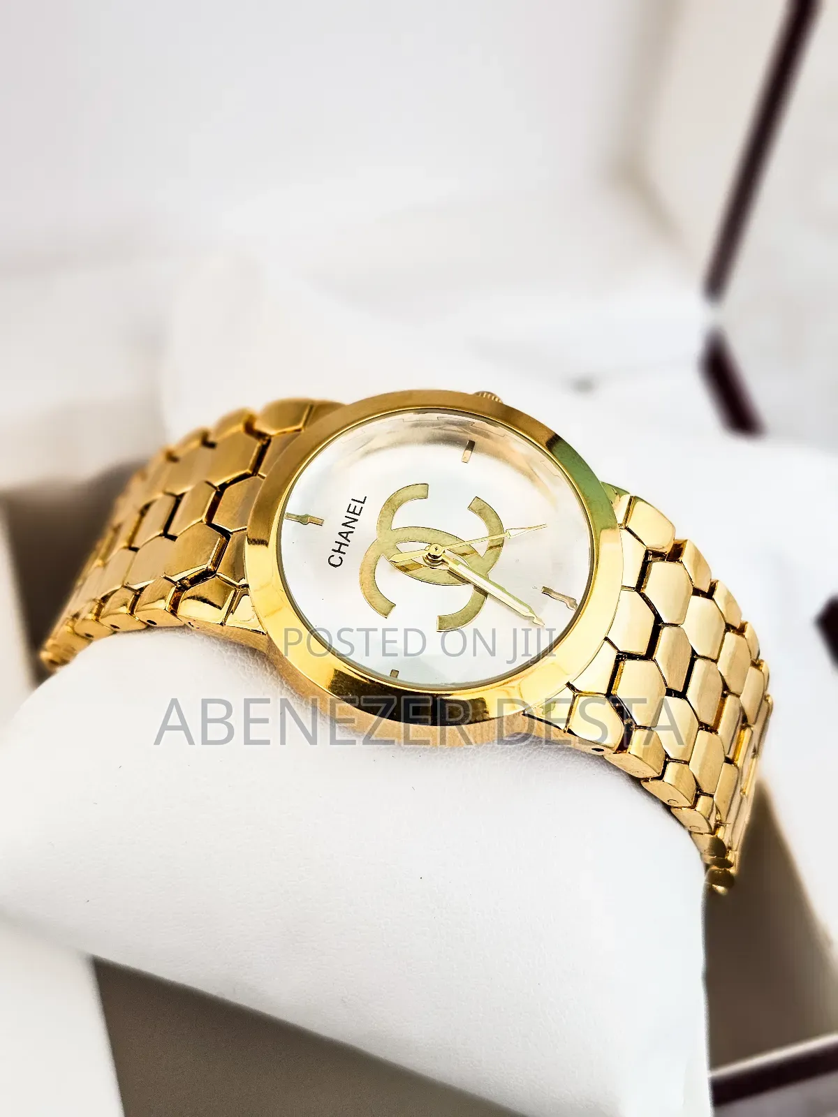 Gold-Tone Wristwatch Features a Chanel Logo on the Dial, A