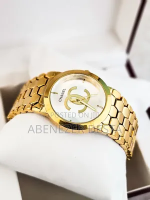 Gold-Tone Wristwatch Features a Chanel Logo on the Dial, A
